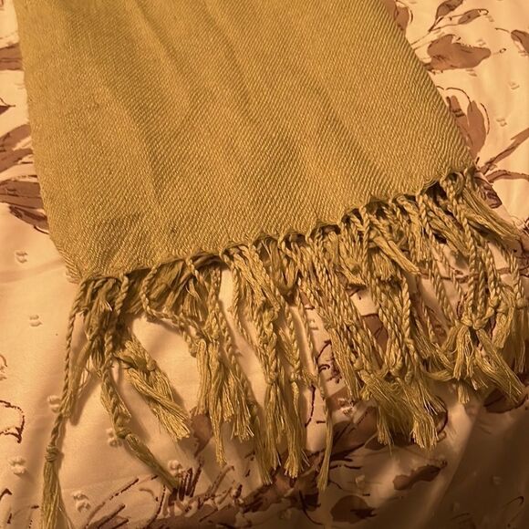 Mint Green Scarf with Fringe - Picture 2 of 4